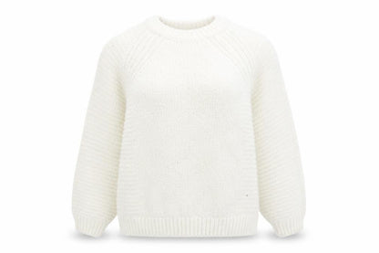 George Womens White Striped  Pullover Sweatshirt Size M