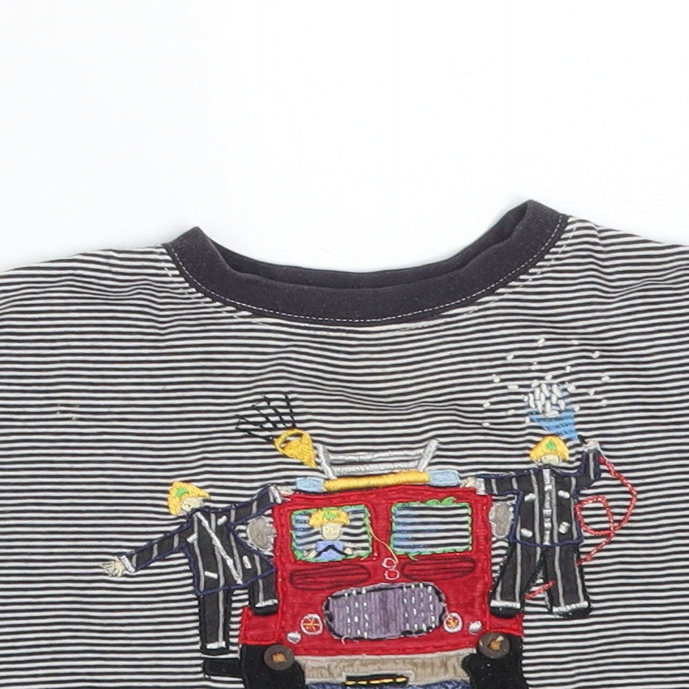 Monsoon Baby Multicoloured Striped  Basic T-Shirt Size 12-18 Months  - FIRE ENGINE