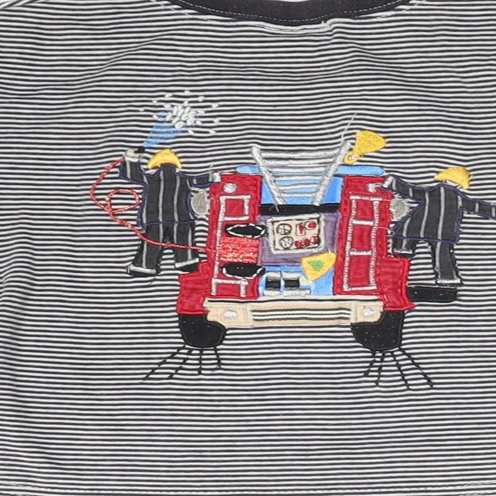 Monsoon Baby Multicoloured Striped  Basic T-Shirt Size 12-18 Months  - FIRE ENGINE
