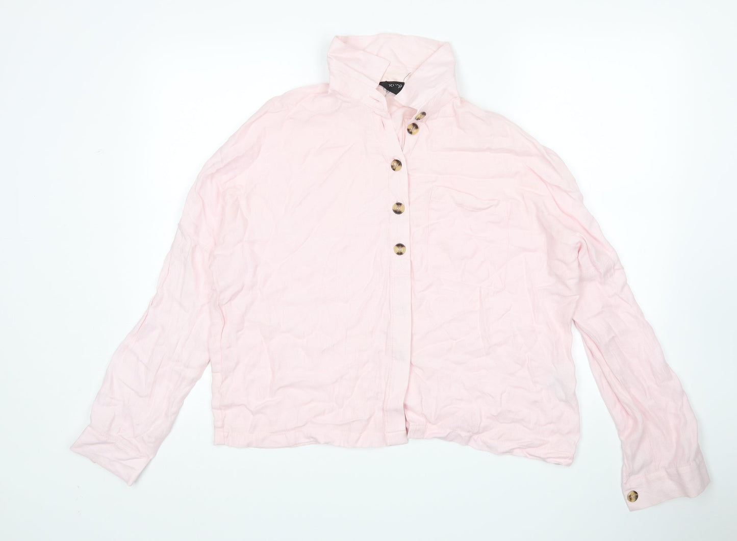 Topshop Womens Pink   Basic Button-Up Size 14