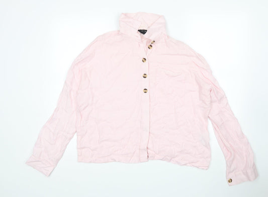Topshop Womens Pink   Basic Button-Up Size 14
