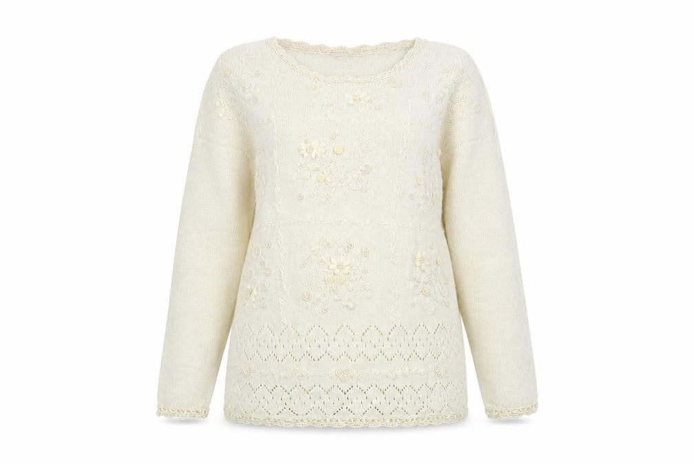 Partners Womens Ivory   Pullover Jumper Size M