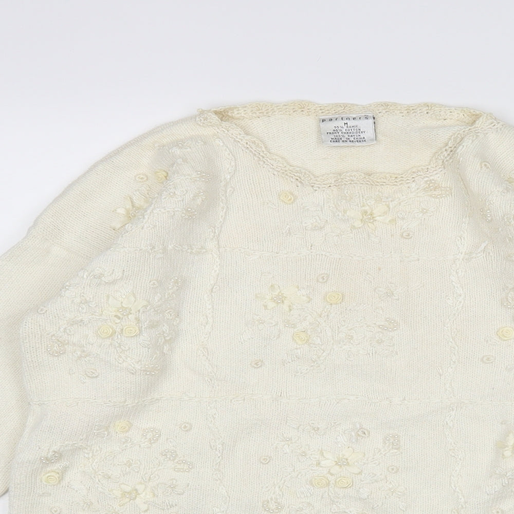 Partners Womens Ivory   Pullover Jumper Size M