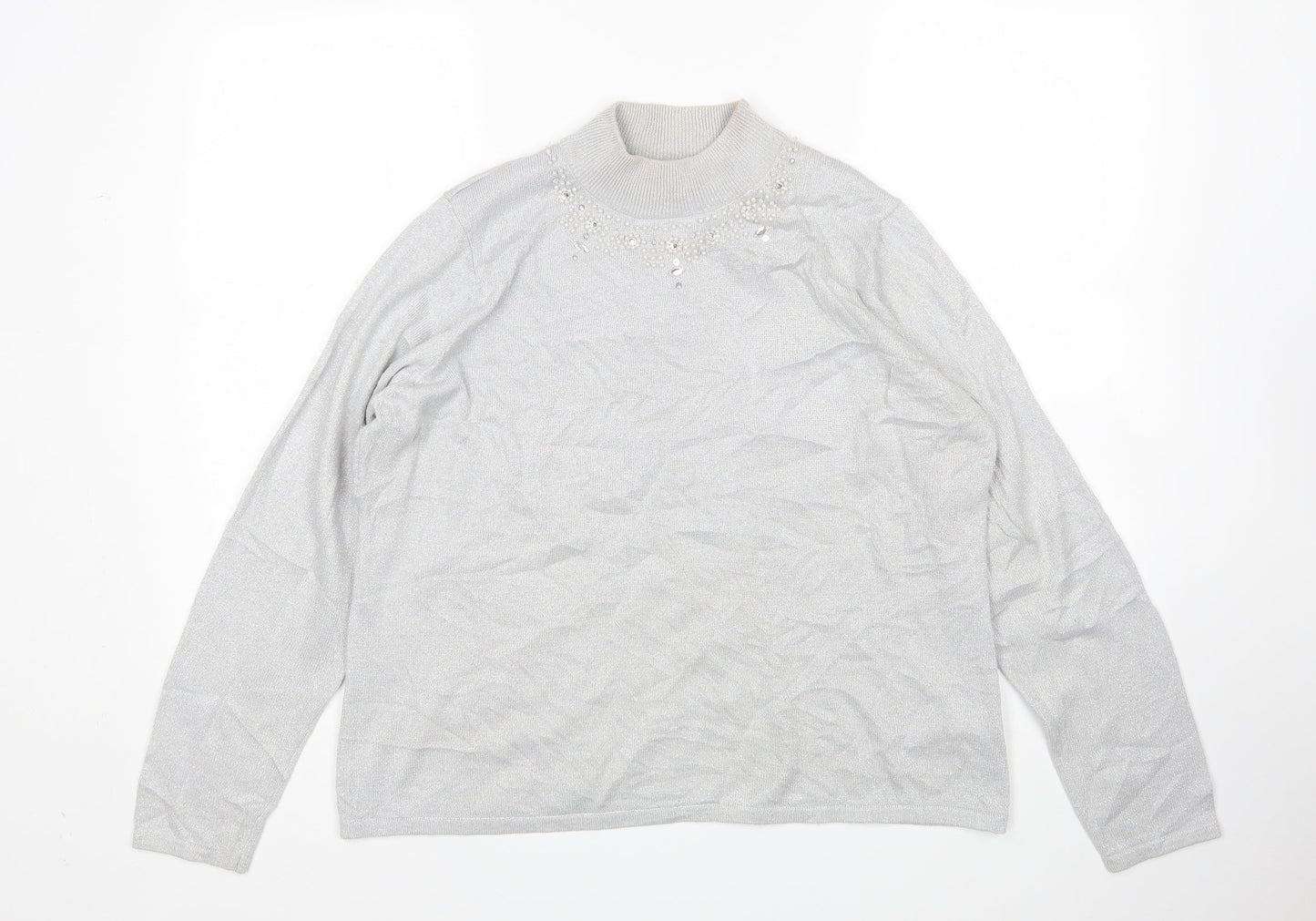 BM Womens Silver   Pullover Jumper Size M