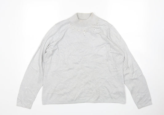 BM Womens Silver   Pullover Jumper Size M