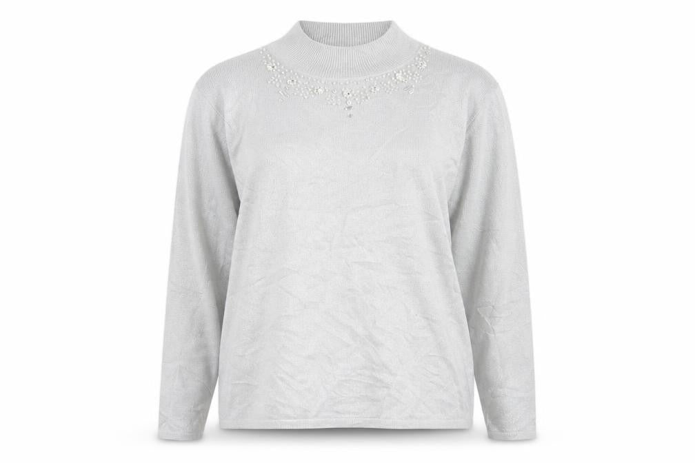 Bonmarché Womens Silver Pullover Jumper Size M