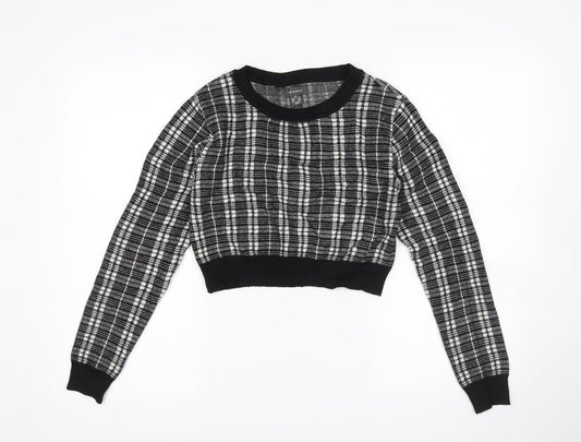 Primark Womens Multicoloured Check  Pullover Jumper Size XS  - Cropped