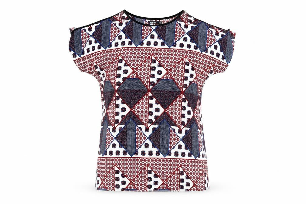 Boohoo Womens White Floral  Basic T-Shirt Size 8