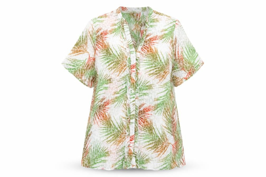 ISLE Womens White Floral  Basic Button-Up Size 16