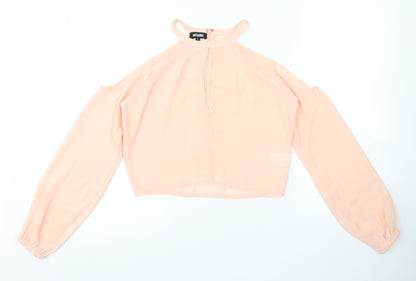 Preloved Missguided Womens Pink   Cropped Blouse Size 8 - Front