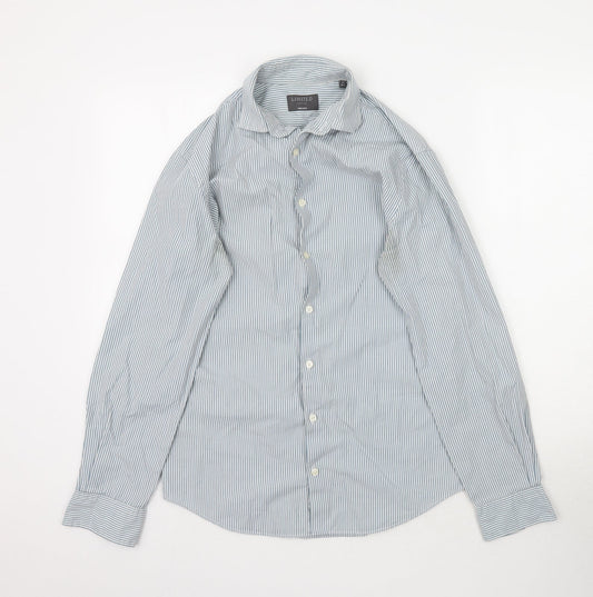 Marks and Spencer Mens Multicoloured Striped   Button-Up Size 14.5