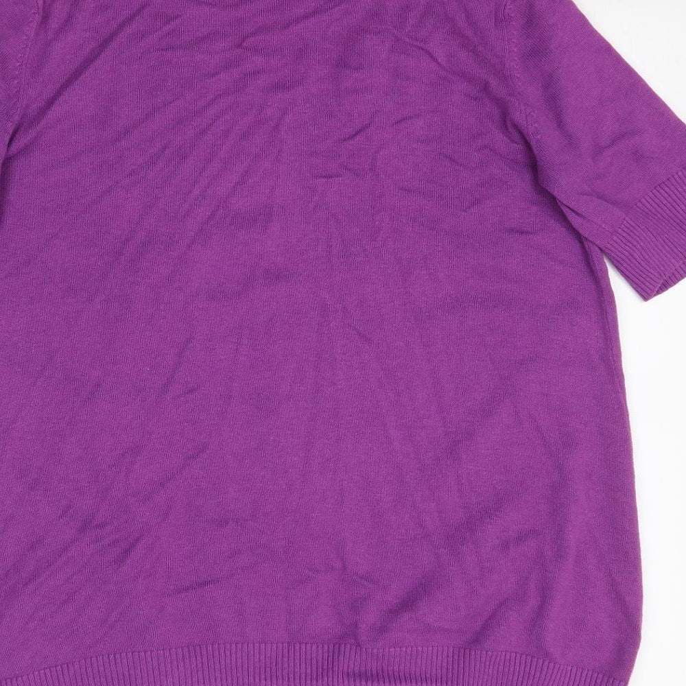 M&Co Womens Purple   Cardigan Jumper Size L