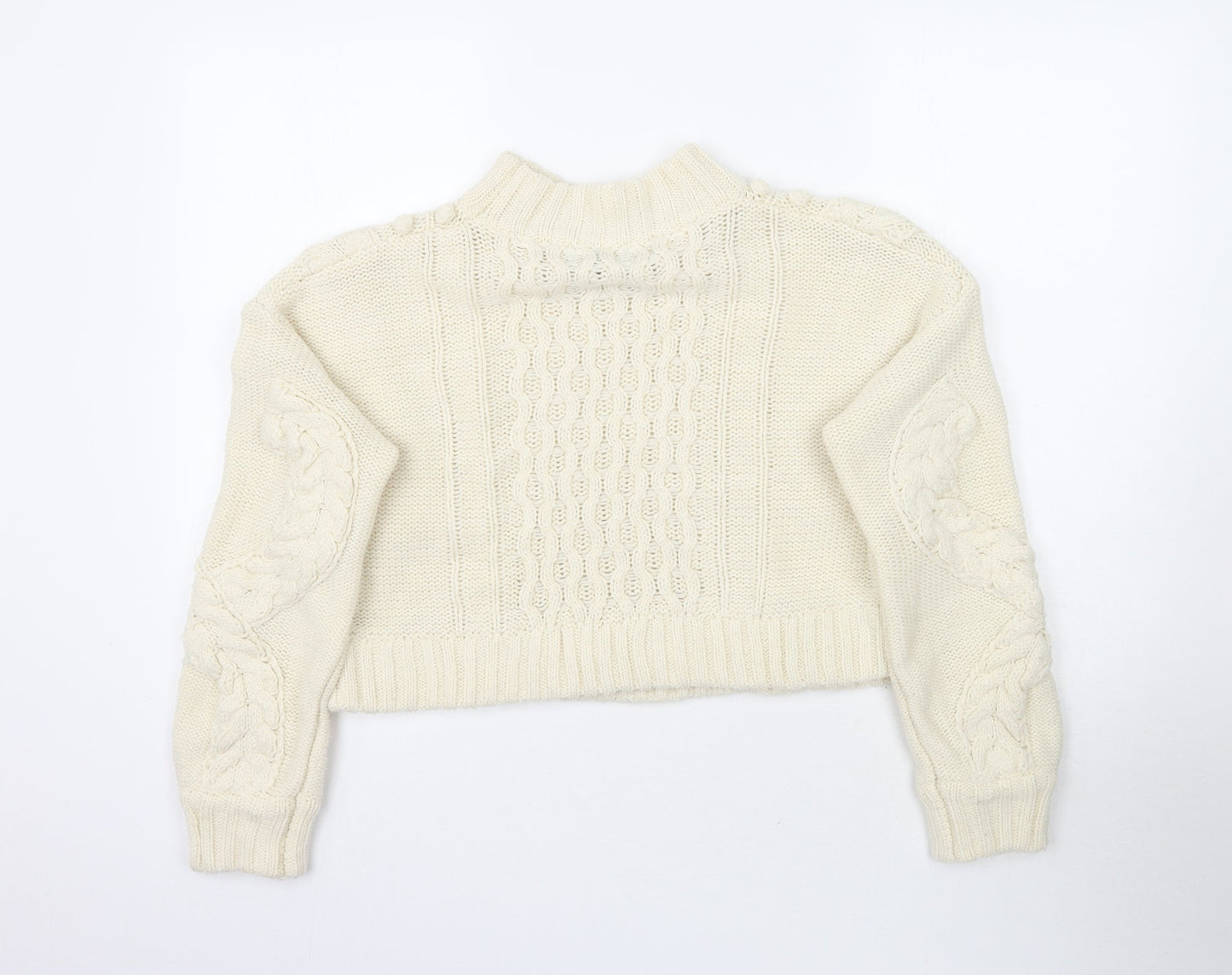 Nasty Gal Womens Ivory  Knit Pullover Jumper Size M
