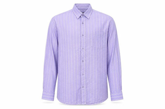 Cotton Traders Mens Purple Striped   Button-Up Size M