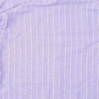 Cotton Traders Mens Purple Striped   Button-Up Size M