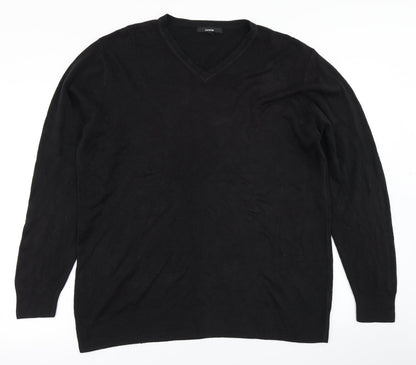 Preloved George Mens Black  Knit Pullover Jumper Size XL - Front