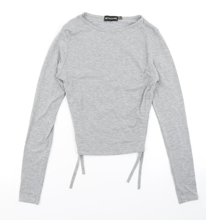 PRETTYLITTLETHING Womens Grey   Basic T-Shirt Size 6