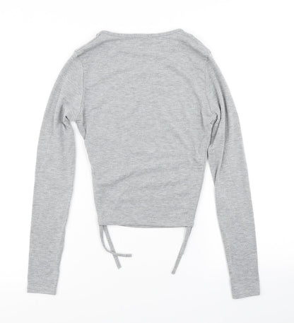 PRETTYLITTLETHING Womens Grey   Basic T-Shirt Size 6