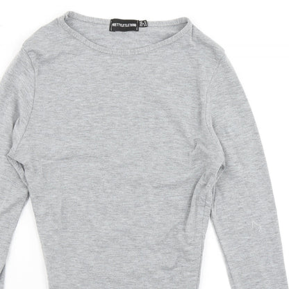 PRETTYLITTLETHING Womens Grey   Basic T-Shirt Size 6