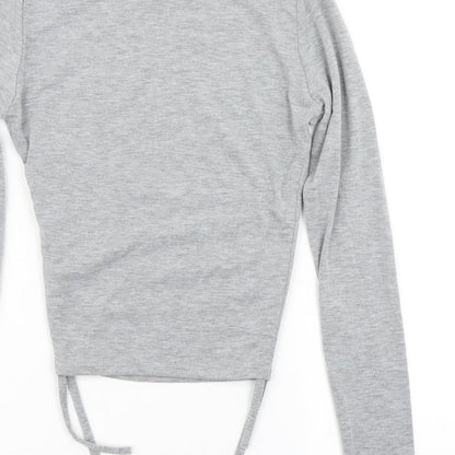 PRETTYLITTLETHING Womens Grey   Basic T-Shirt Size 6