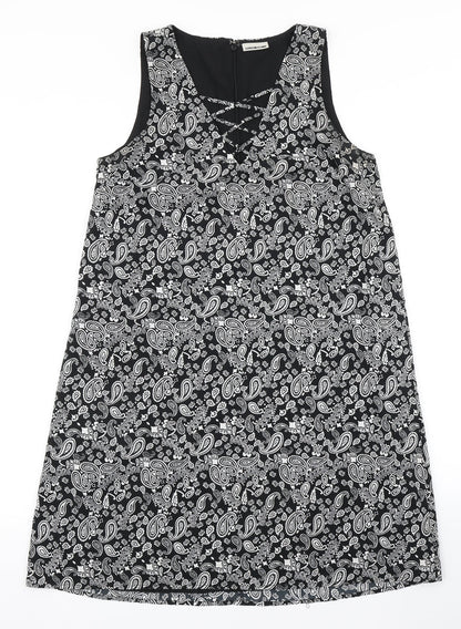 Noisy May Womens Black Paisley  A-Line  Size S
