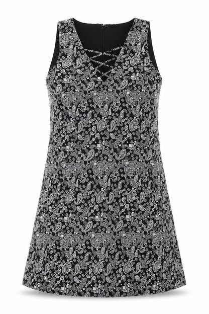 Noisy May Womens Black Paisley  A-Line  Size S