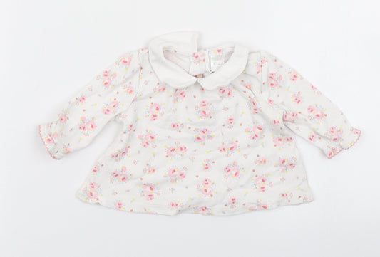 Mini Club Girls White Floral  Basic T-Shirt Size Newborn