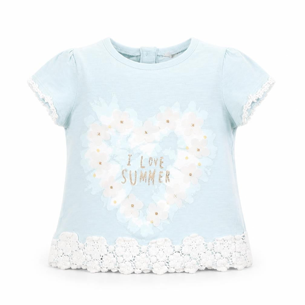 F&F Girls Blue   Basic T-Shirt Size 9-12 Months