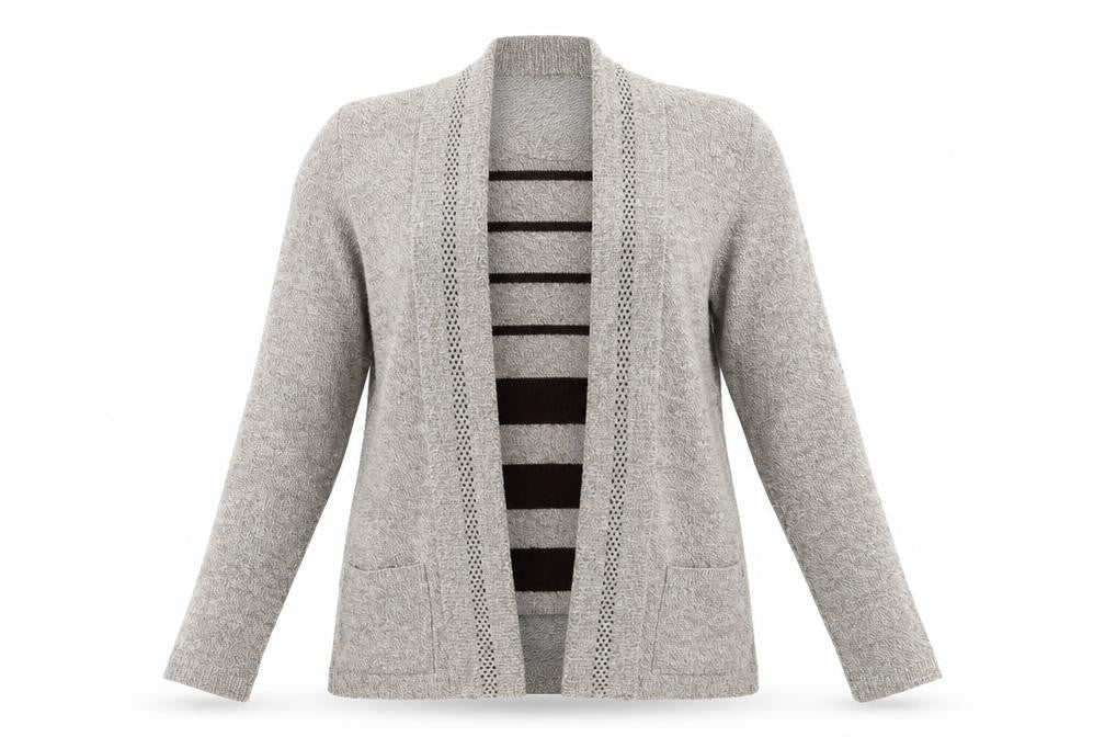 Envy Womens Brown Striped Knit Pullover Jumper Size M  - With cardigan