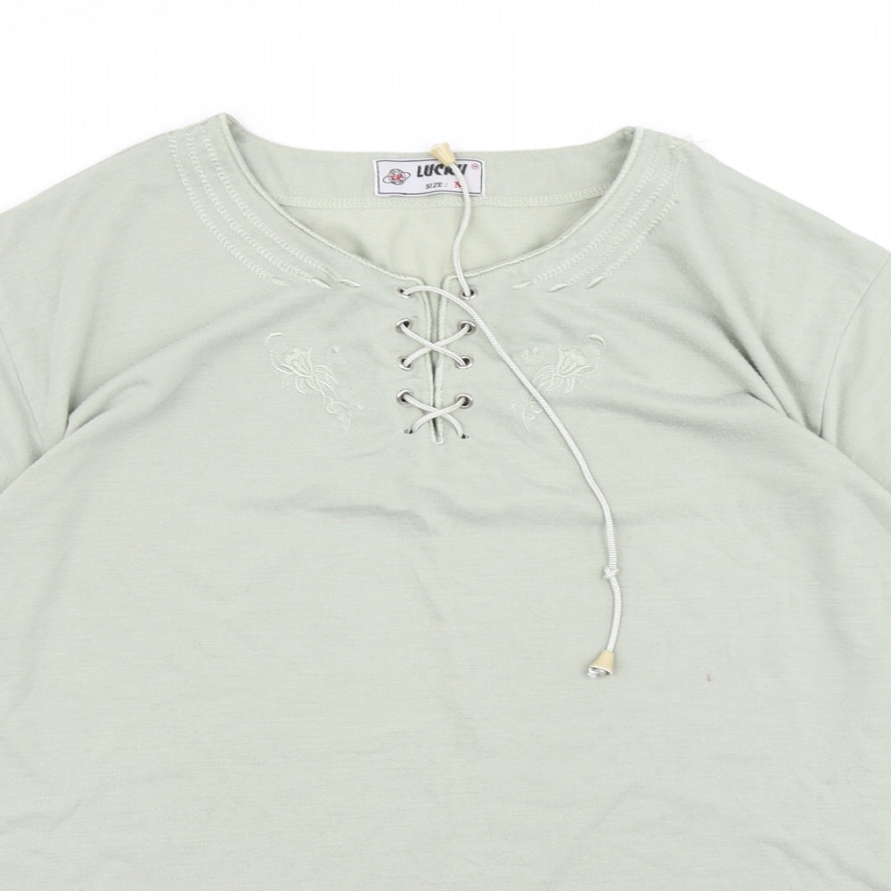 Lucky Womens Green   Basic T-Shirt Size M