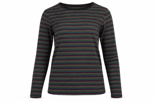 Primark Womens Black Striped  Pullover Sweatshirt Size 10