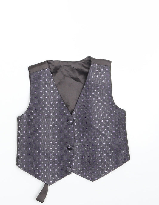 JAMES MORGAN Boys Black Floral  Jacket Waistcoat Size 12 Months