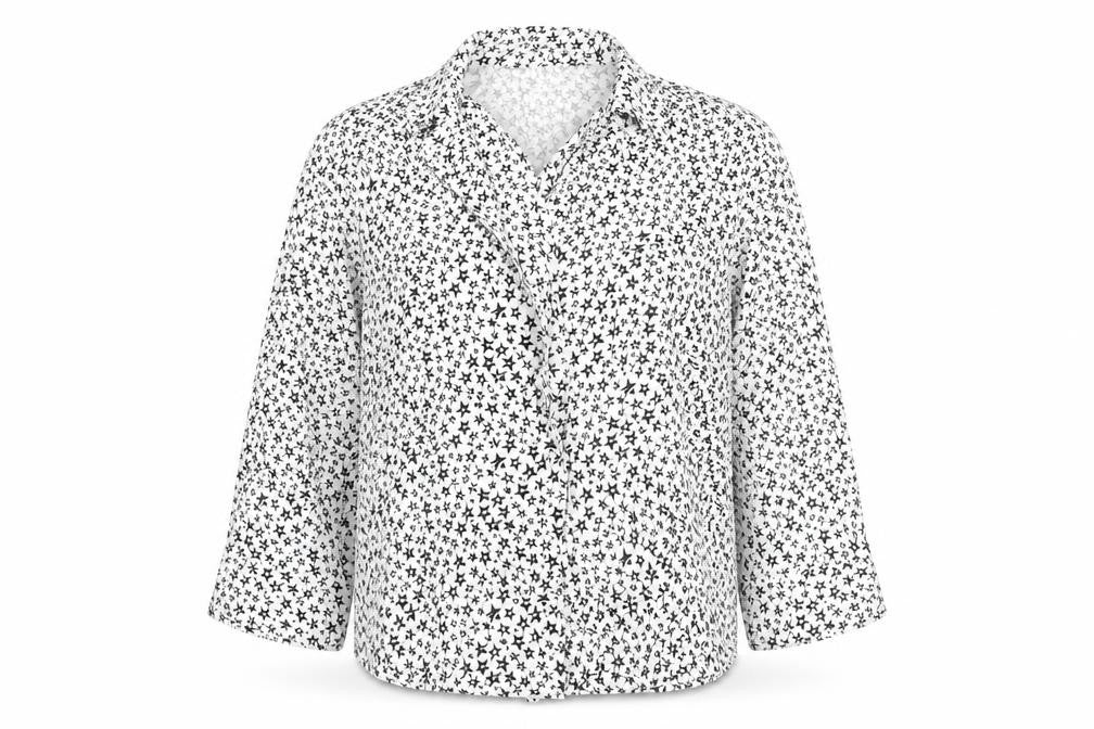 George Womens White Geometric  Basic Button-Up Size 12