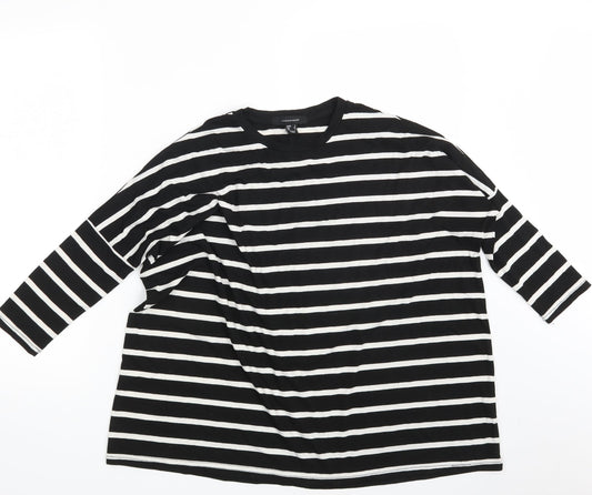 Atmosphere Womens Black Striped  Pullover Sweatshirt Size 8