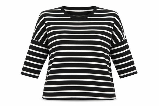 Atmosphere Womens Black Striped  Pullover Sweatshirt Size 8