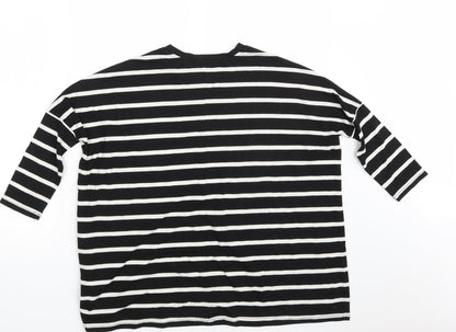 Atmosphere Womens Black Striped  Pullover Sweatshirt Size 8