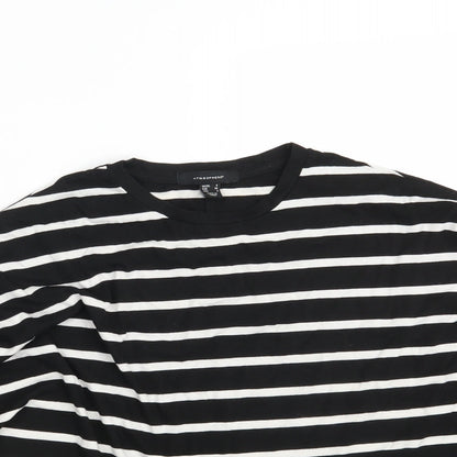 Atmosphere Womens Black Striped  Pullover Sweatshirt Size 8
