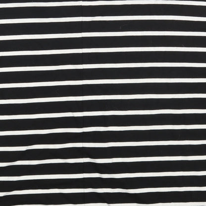 Atmosphere Womens Black Striped  Pullover Sweatshirt Size 8
