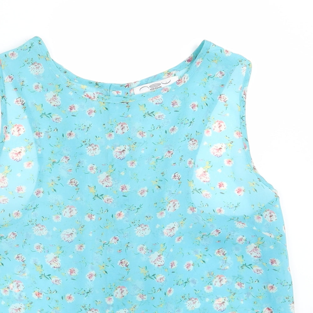 New Look Womens Green Floral  Basic Button-Up Size 10