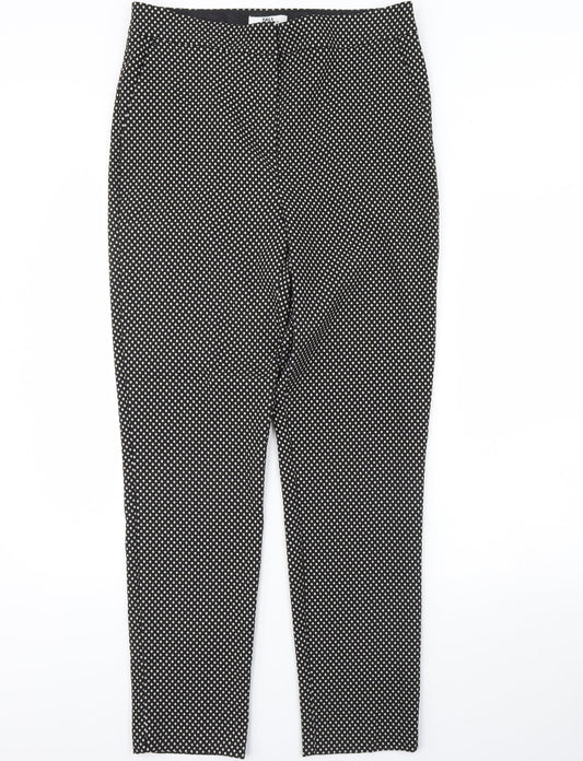 Dorothy Perkins Womens Black Polka Dot  Trousers  Size 14 L31 in