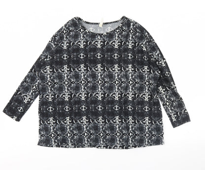 Stella  Womens Black Animal Print  Basic Blouse Size 8