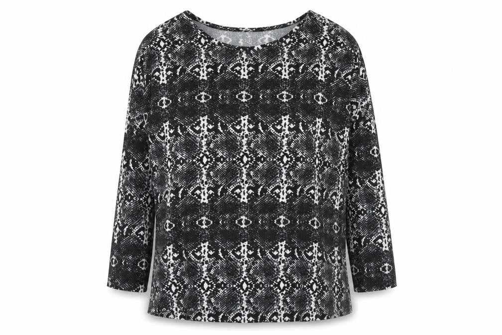 Stella  Womens Black Animal Print  Basic Blouse Size 8
