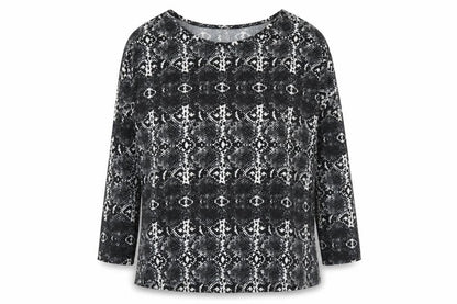Stella  Womens Black Animal Print  Basic Blouse Size 8
