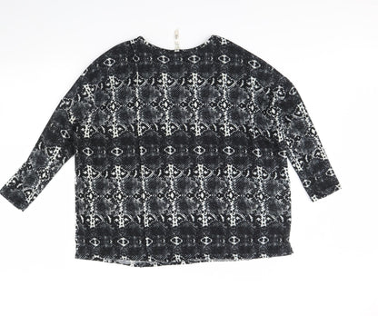 Stella  Womens Black Animal Print  Basic Blouse Size 8