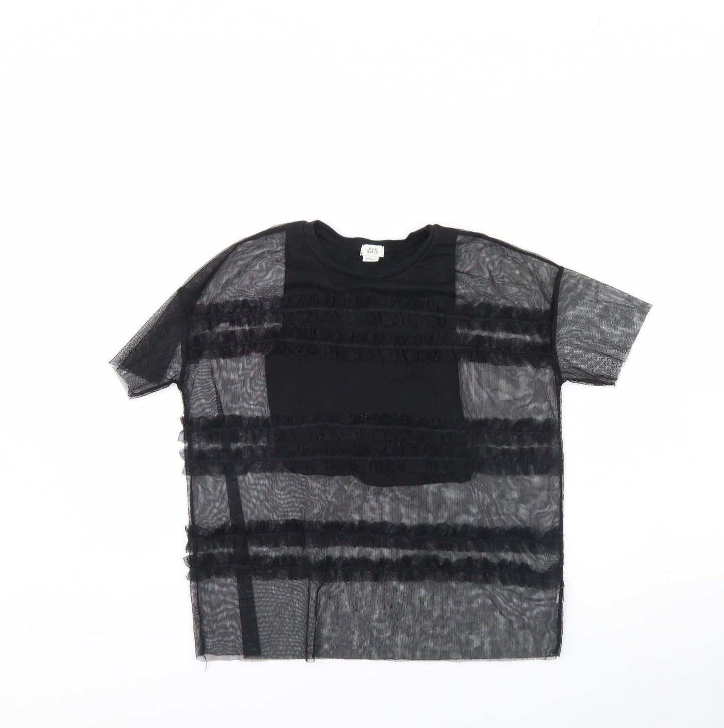 River Island Girls Black   Basic T-Shirt Size 7 Years