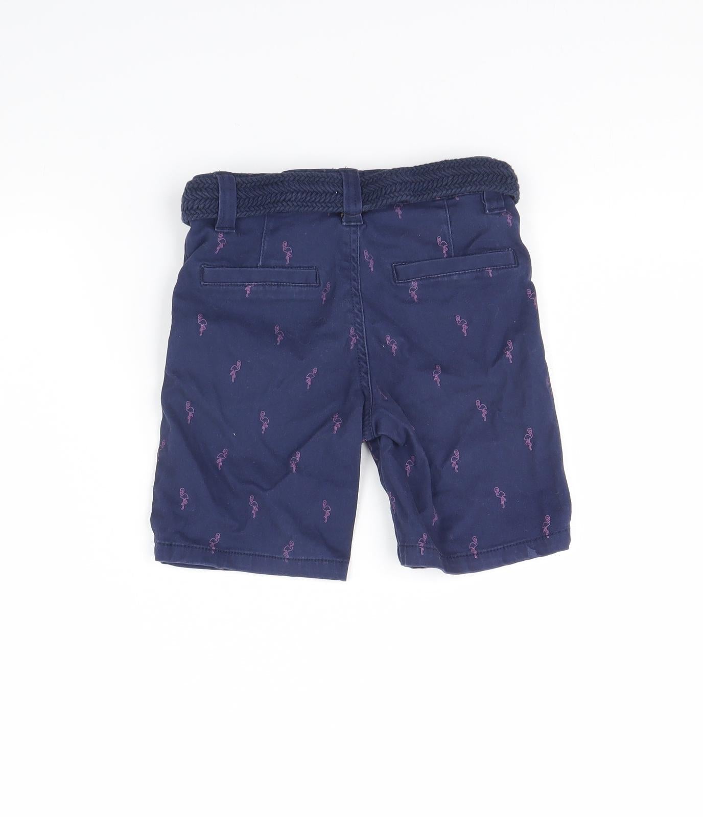 Preworn Boys Blue Spotted  Chino Shorts Size 3 Years