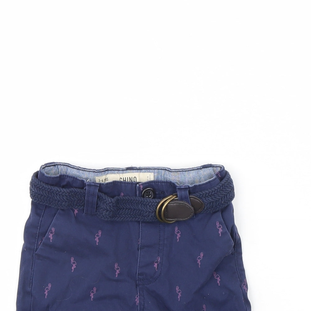 Preworn Boys Blue Spotted  Chino Shorts Size 3 Years