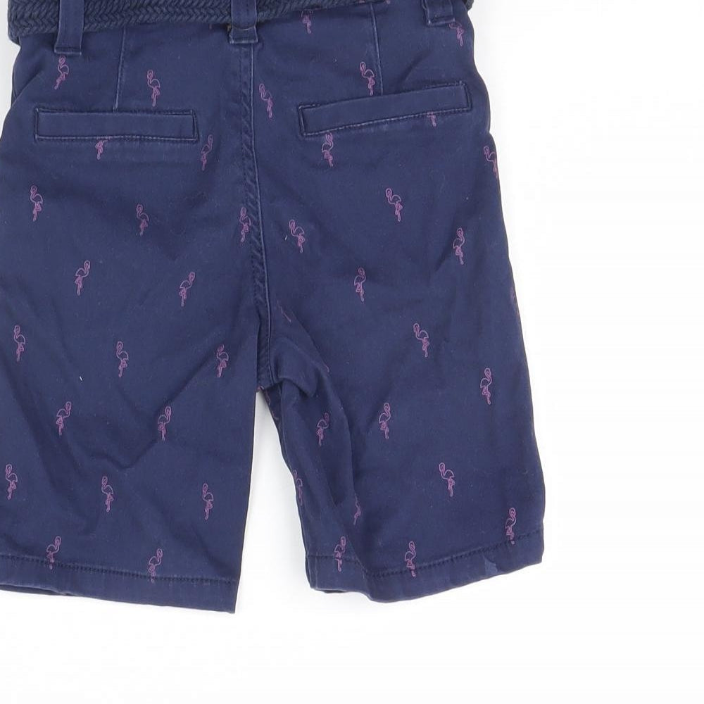 Preworn Boys Blue Spotted  Chino Shorts Size 3 Years