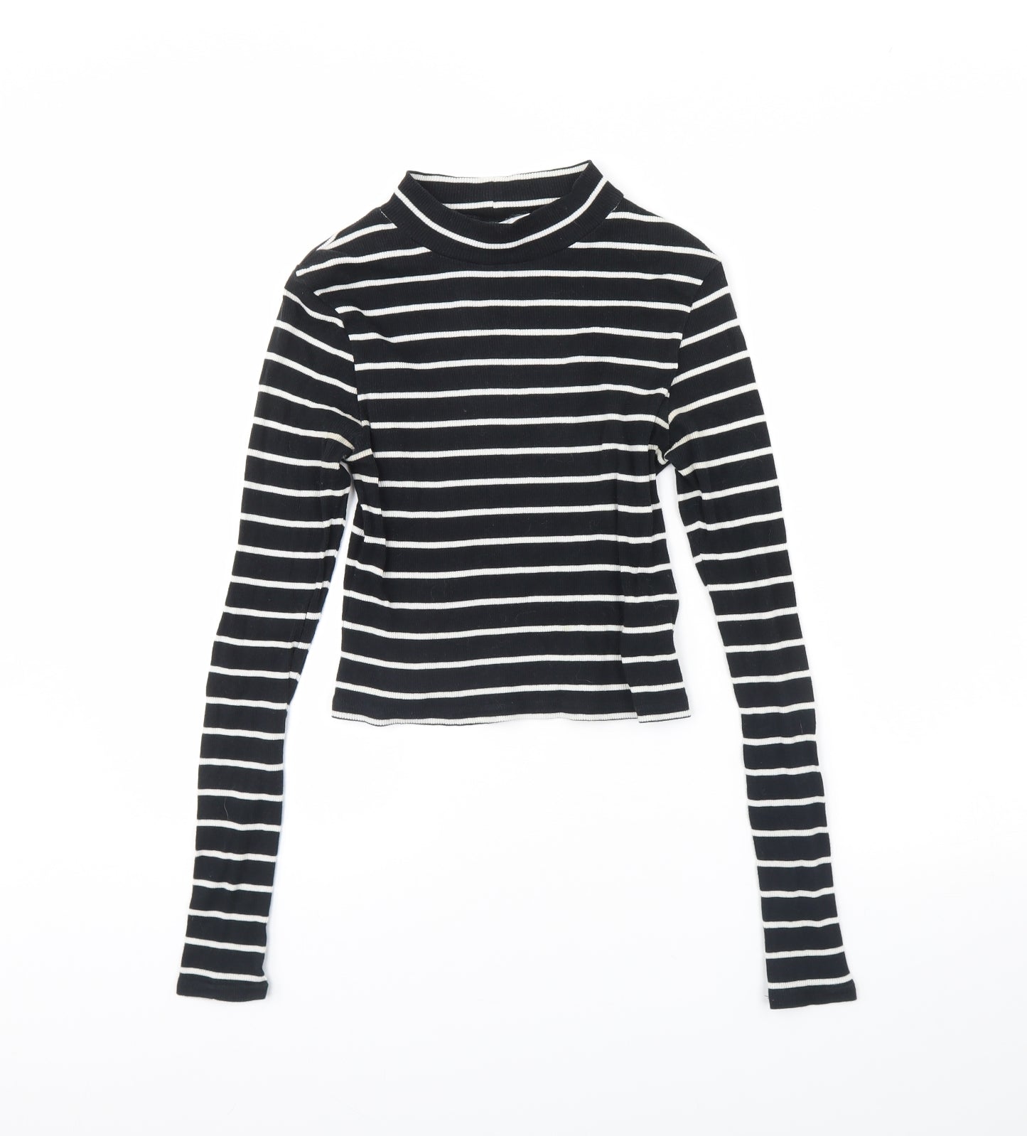 Divided Womens Black Striped  Basic Blouse Size S