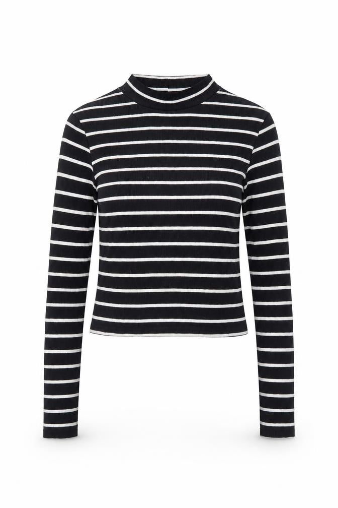 Divided Womens Black Striped  Basic Blouse Size S